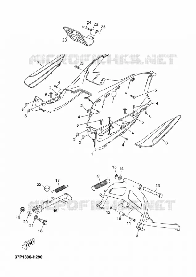SUPPORT / REPOSE PIEDS Yamaha SCOOTER 250 2010 XMAX  YP250RX-MAX 250