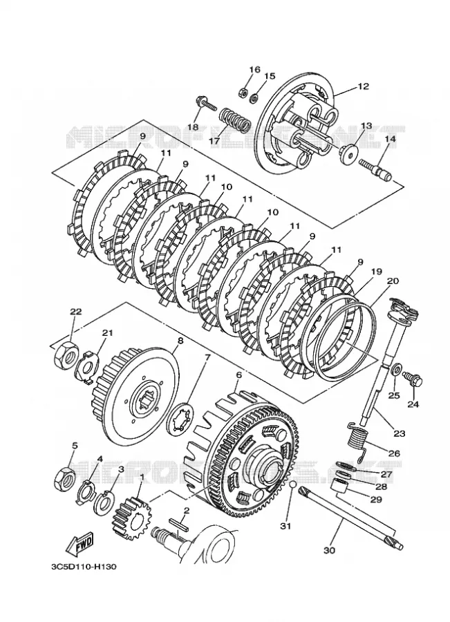 EMBRAYAGE DE DEMARREUR Yamaha MOTO 250 2015 XT  XT250