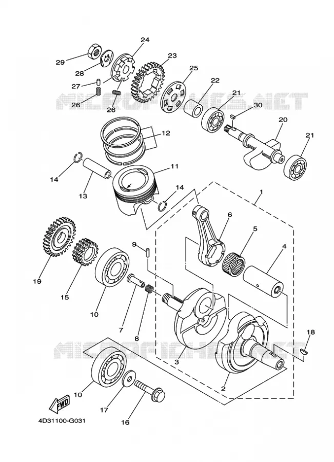 VILEBREQUIN / PISTON Yamaha MOTO 250 2015 XT  XT250