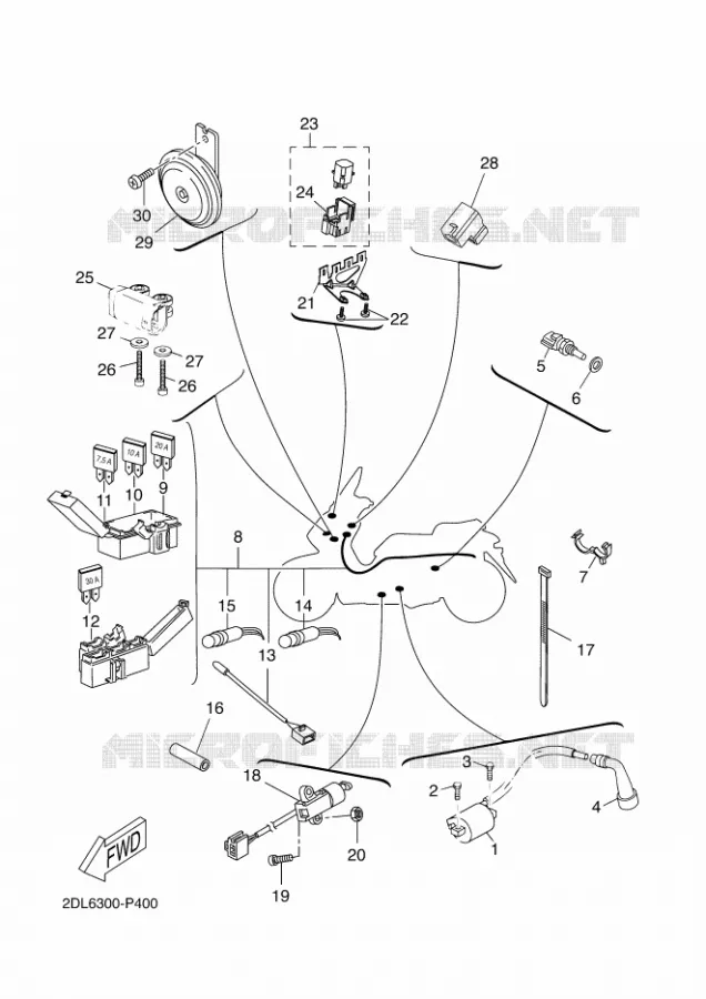 PARTIE ELECTRIQUE 2 Yamaha SCOOTER 250 2016 XMAX  YP250RA