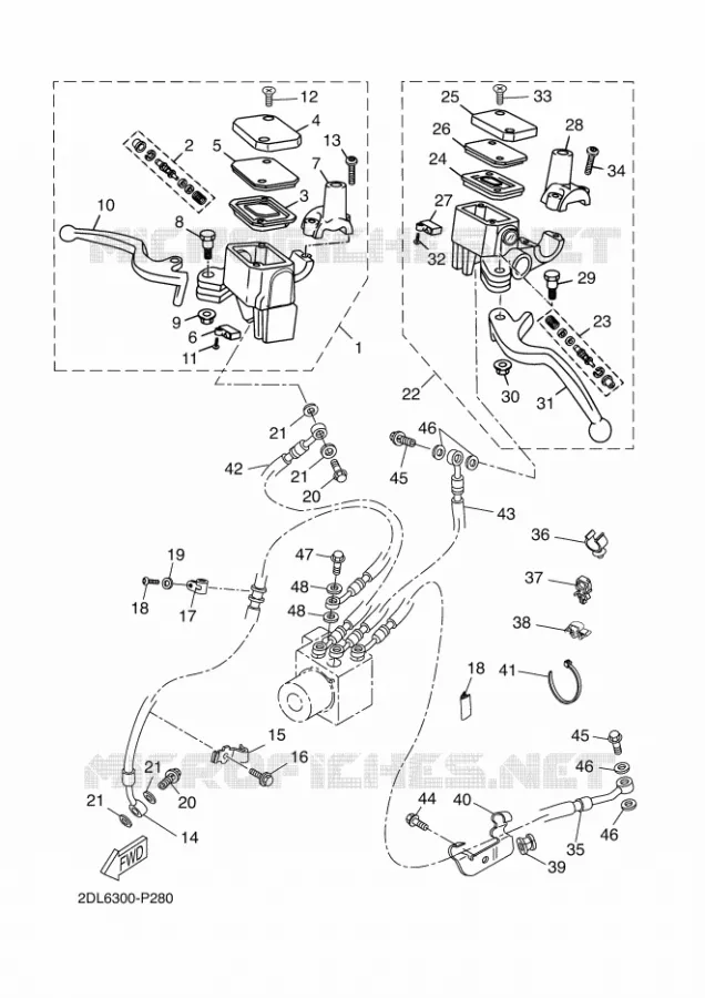 MAITRE CYLINDRE DE FREIN AVANT Yamaha SCOOTER 250 2015 EVOLIS  YP250RA