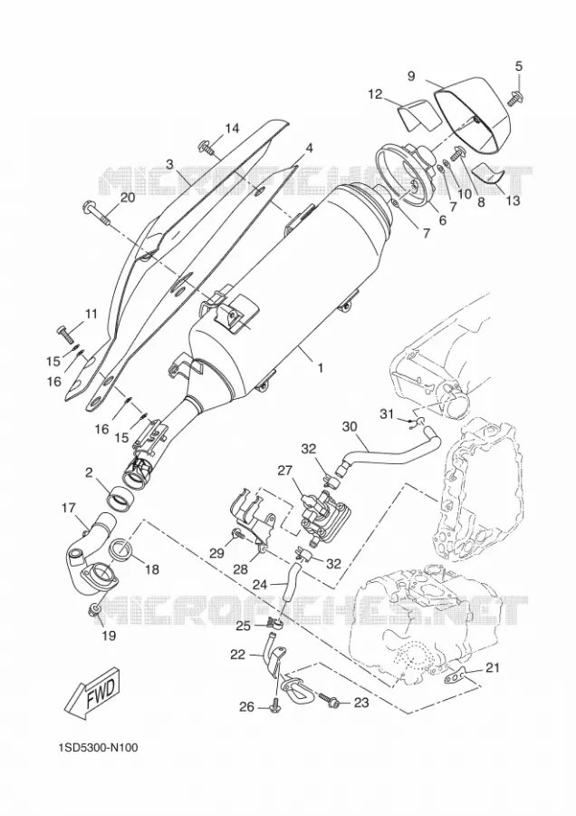 ECHAPPEMENT Yamaha SCOOTER 400 2016 XMAX  YP400RA