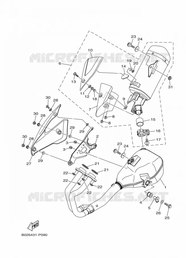 ECHAPPEMENT Yamaha MOTO 300 2015 R3 ABS  YZF-R3A