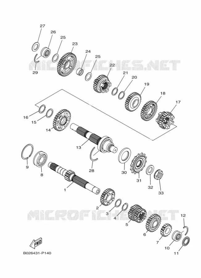 TRANSMISSION Yamaha MOTO 300 2015 R3 ABS  YZF-R3A