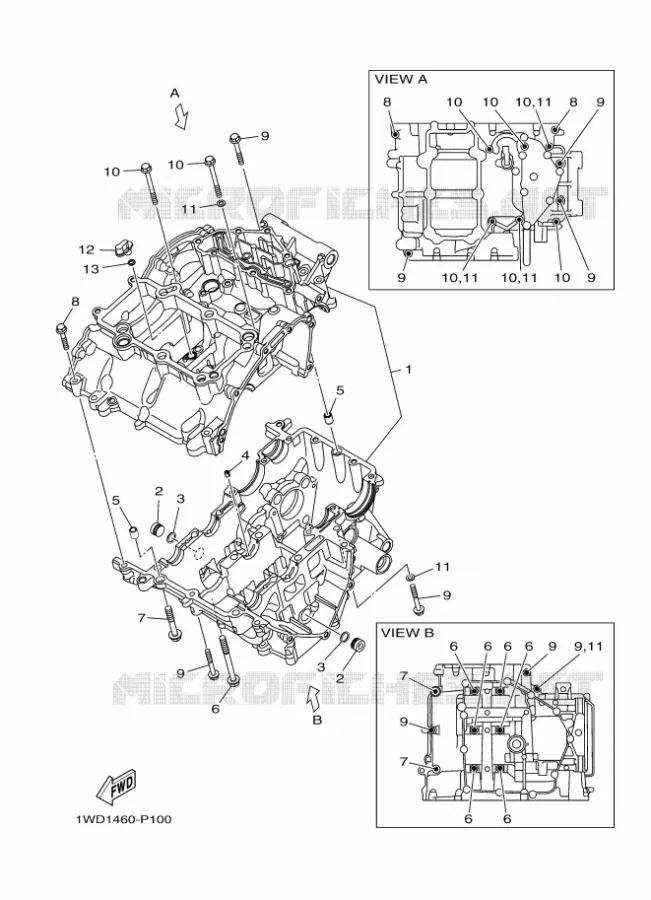 CARTER MOTEUR Yamaha MOTO 300 2015 R3 ABS RACE BLUE  YZF-R3A