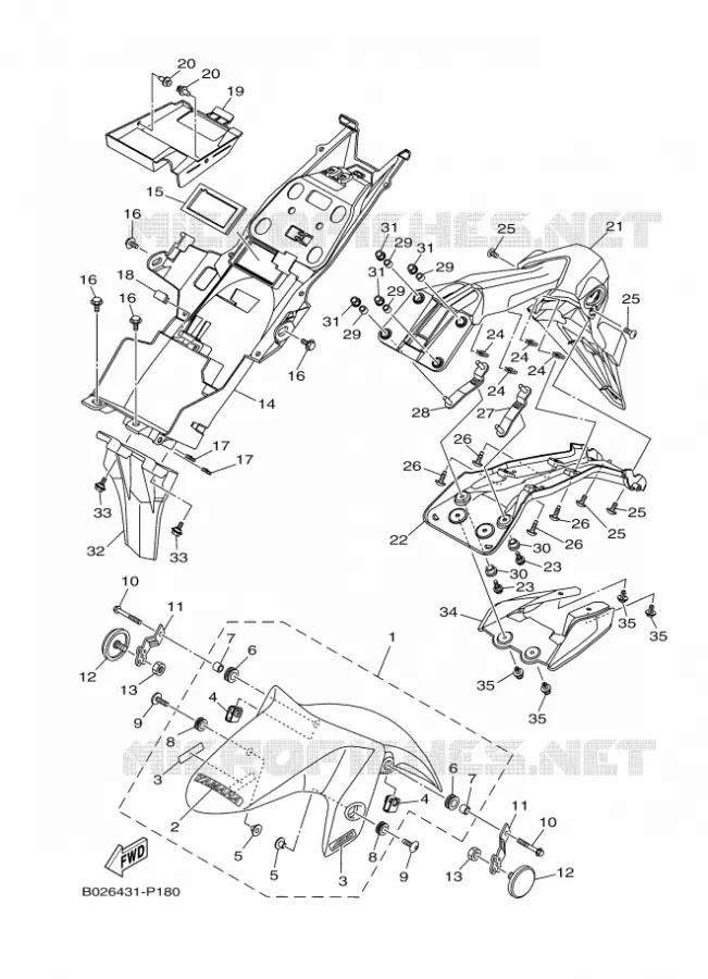 GARDE BOUE Yamaha MOTO 300 2015 R3 ABS RACE BLUE  YZF-R3A