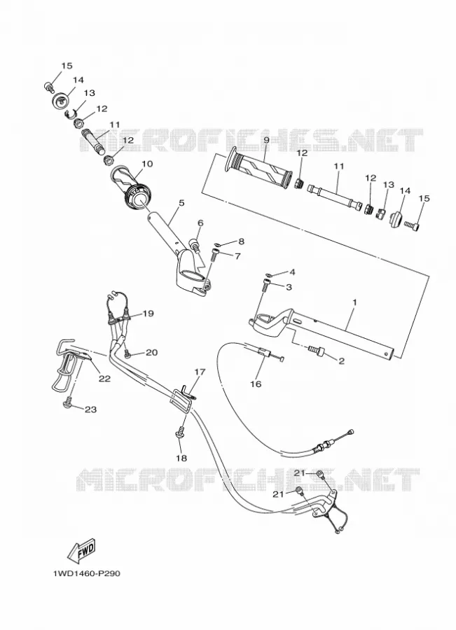 GUIDON ET CABLES Yamaha MOTO 300 2015 R3 ABS RACE BLUE  YZF-R3A
