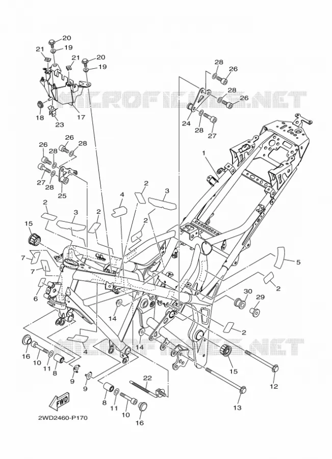 CADRE Yamaha MOTO 300 2015 R3 ABS  YZF-R3A