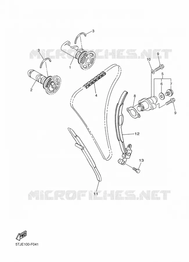 ARBRE A CAMES / CHAINE DE DISTRIBUTION Yamaha MOTO 450 2015 WRF  WR450F