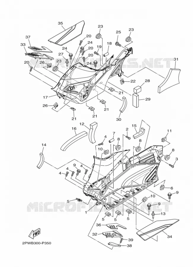 SUPPORT / REPOSE PIEDS 2 Yamaha SCOOTER 500 2015 TMAX IRON MAX ABS  XP500A