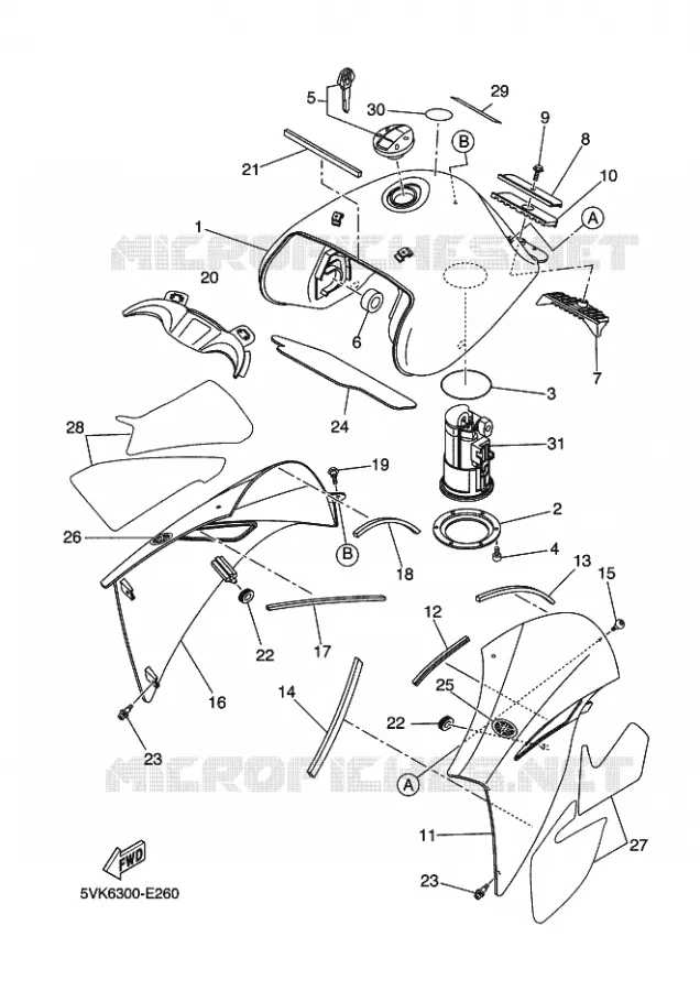 RESERVOIR A ESSENCE Yamaha MOTO 660 2011 XTR  XT660R