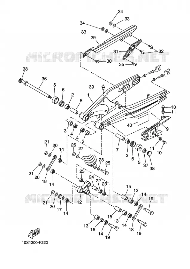 BRAS ARRIERE Yamaha MOTO 660 2010 XTX  XT660X