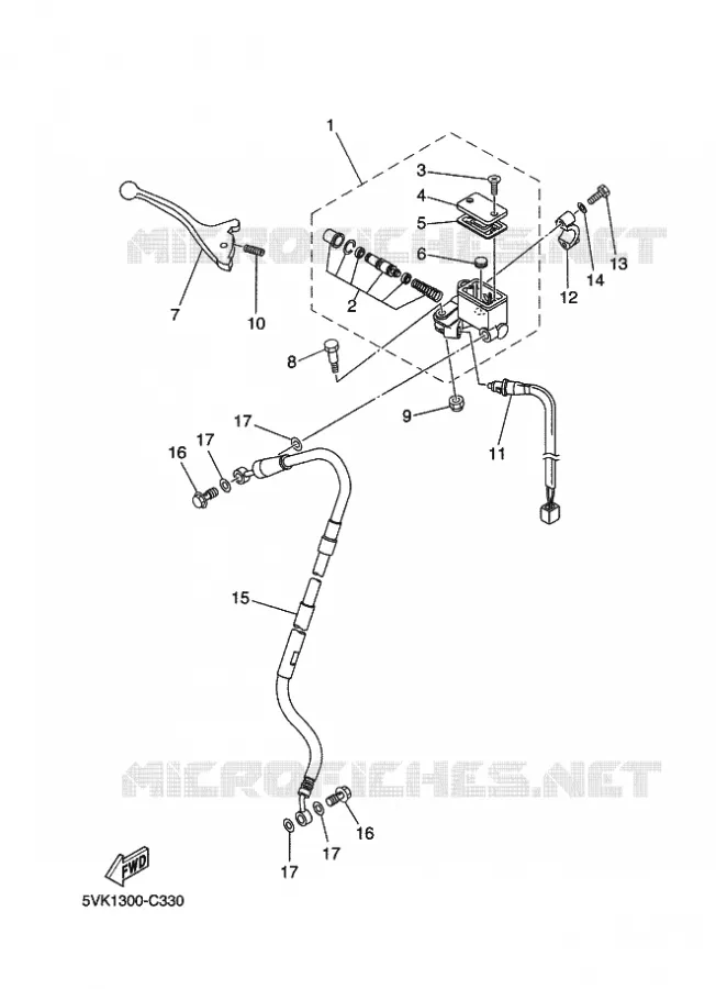 MAITRE CYLINDRE DE FREIN AVANT Yamaha MOTO 660 2010 XTX  XT660X