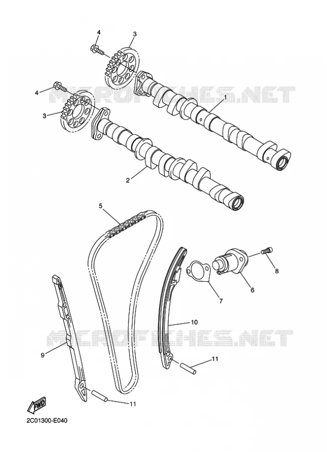 ARBRE A CAMES / CHAINE DE DISTRIBUTION Yamaha MOTO 600 2015 R6 RACE BLUE  YZF-R6