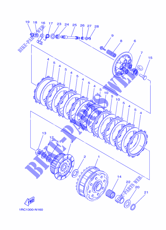 EMBRAYAGE DE DEMARREUR pour Yamaha MT-09 TRACER ABS de 2015