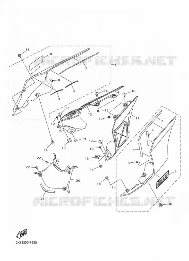 COUVERCLE LATERAL Yamaha MOTO 1000 2015 R1M  YZF-R1M
