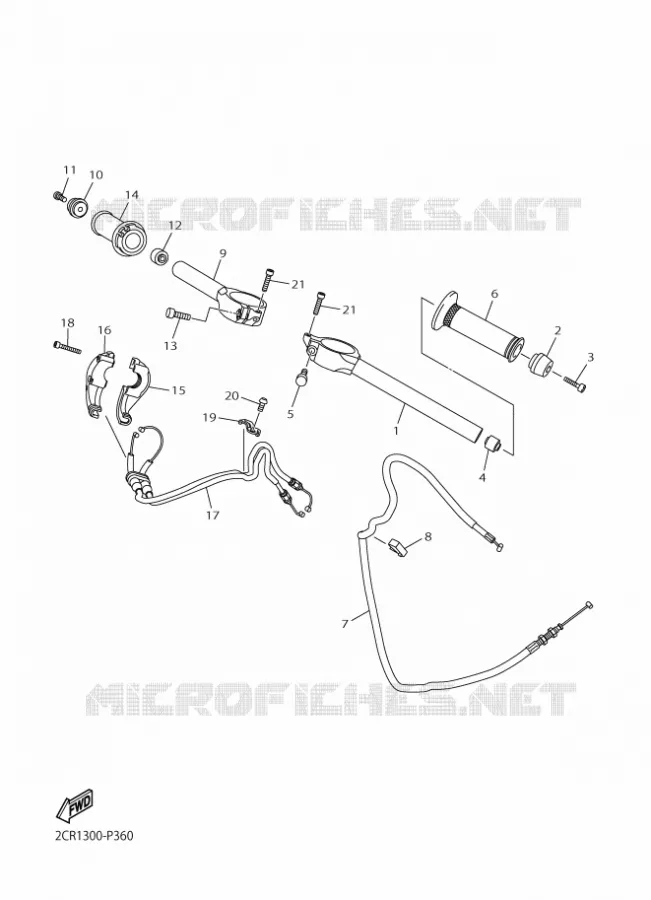 GUIDON ET CABLES Yamaha MOTO 1000 2015 R1M  YZF-R1M