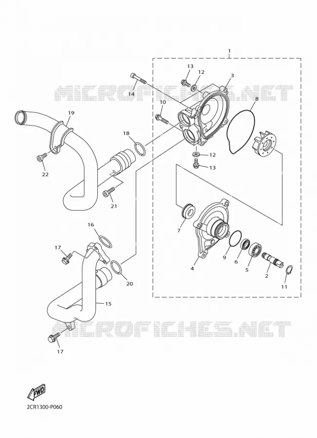 POMPE A EAU / DURITES Yamaha MOTO 1000 2015 R1M  YZF-R1M
