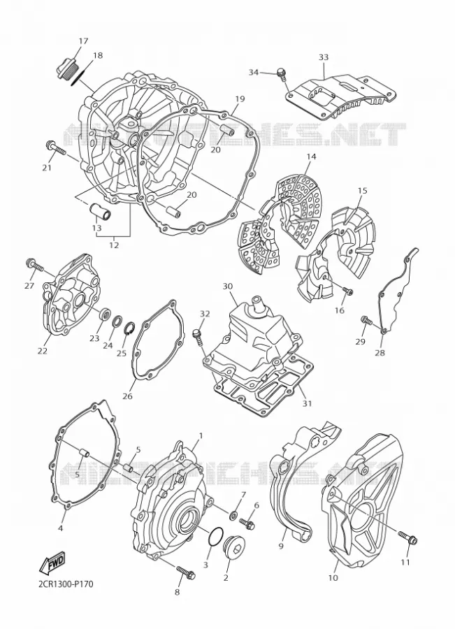 CARTER - MOTEUR 1 Yamaha MOTO 1000 2015 R1M  YZF-R1M