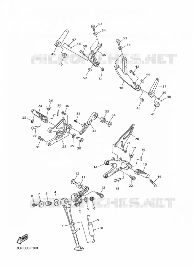 SUPPORT / REPOSE PIEDS Yamaha MOTO 1000 2015 R1M  YZF-R1M