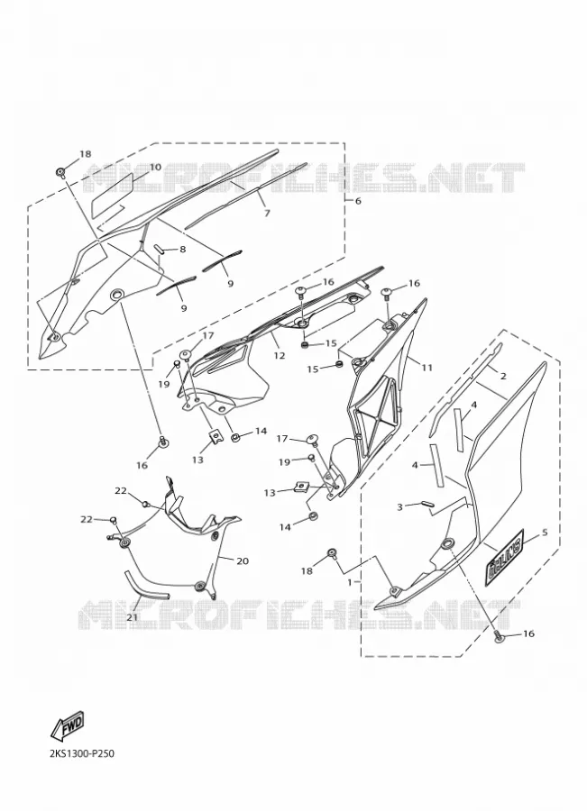 COUVERCLE LATERAL Yamaha MOTO 1000 2015 R1M  YZF-R1M