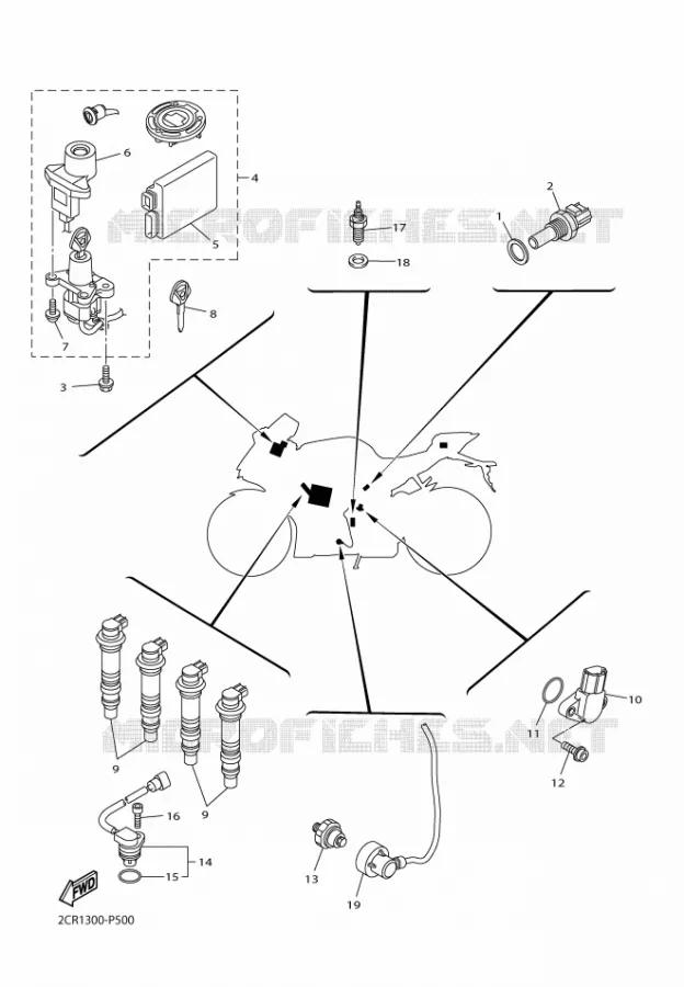 PARTIE ELECTRIQUE 1 Yamaha MOTO 1000 2015 R1M  YZF-R1M