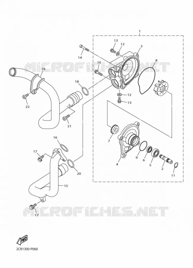 POMPE A EAU / DURITES Yamaha MOTO 1000 2015 R1M  YZF-R1M