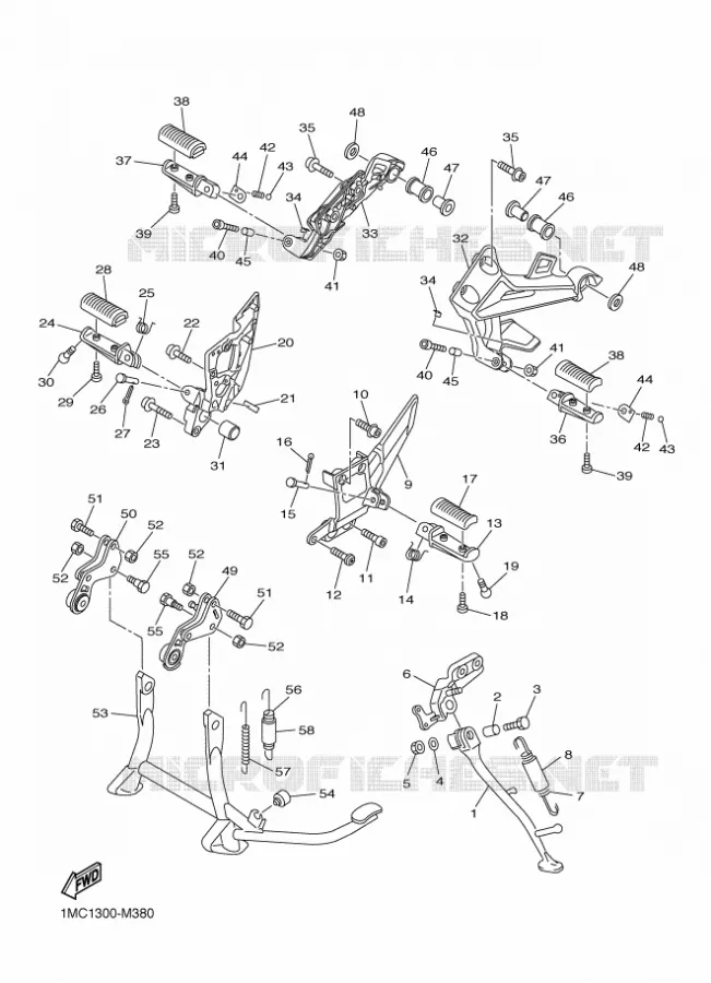 SUPPORT / REPOSE PIEDS Yamaha MOTO 1300 2013 FJR ABS  FJR1300A