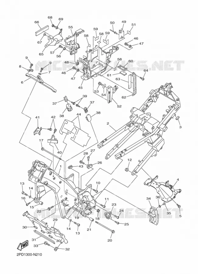 CADRE Yamaha MOTO 1300 2015 FJR AE  FJR1300AE