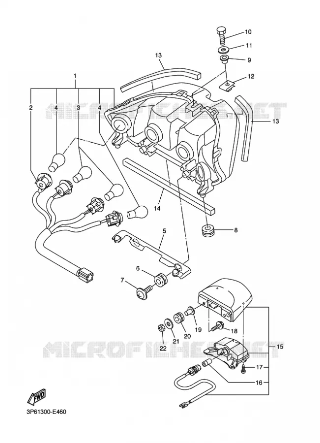 FEU ARRIERE Yamaha MOTO 1300 2015 FJR AE  FJR1300AE