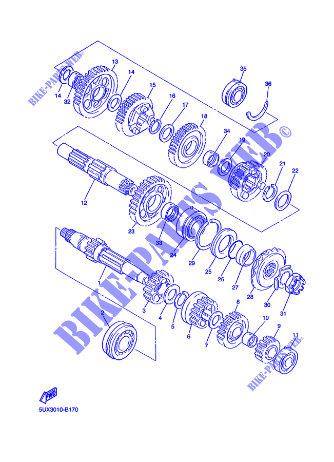 TRANSMISSION pour Yamaha XJR1300C de 2015