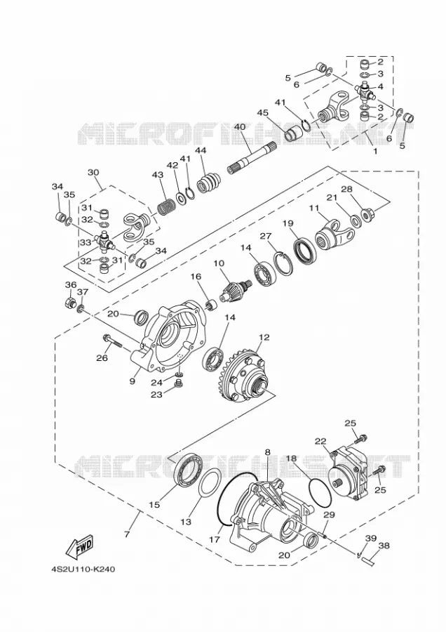 DIFFERENTIEL AVANT Yamaha QUAD 450 2016 GRIZZLY  YFM450FWAYFM45GDXG