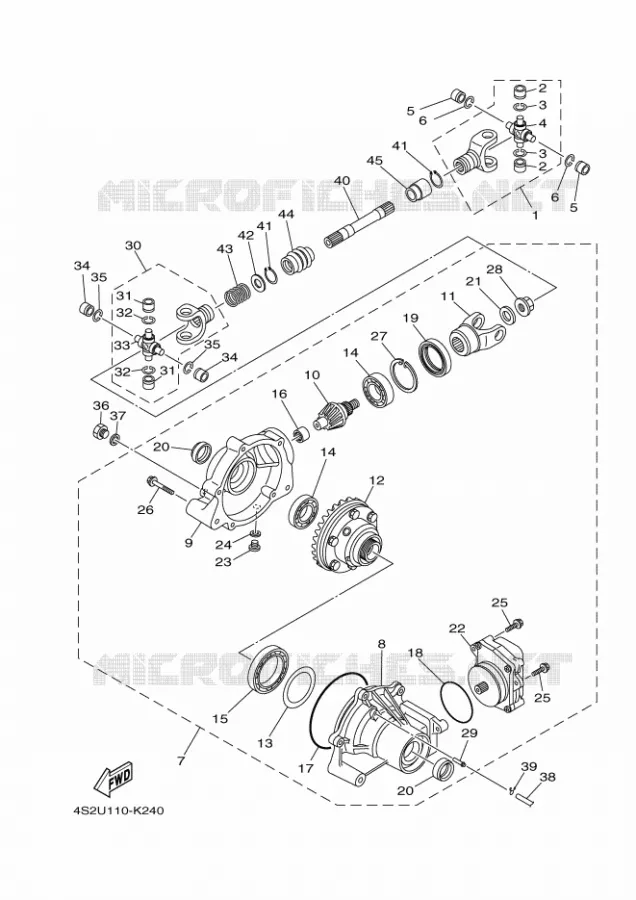 DIFFERENTIEL AVANT Yamaha QUAD 450 2016 GRIZZLY  YFM450FWAYFM45GDXG