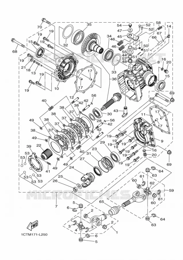 CARDAN / COUPLE CONIQUE Yamaha QUAD 450 2016 GRIZZLY  YFM450FWADYFM45GPXG