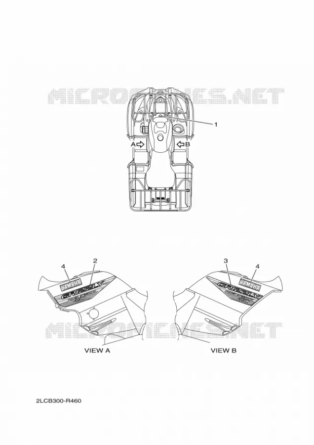 EMBLEME Yamaha QUAD 450 2016 GRIZZLY  YFM450FWADYFM45GPXG