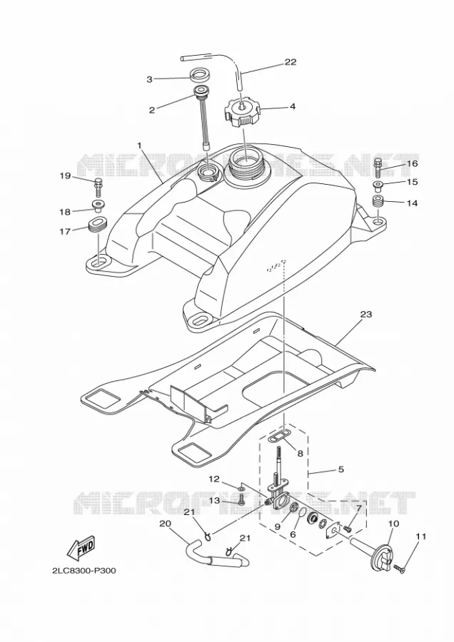 RESERVOIR A ESSENCE Yamaha QUAD 450 2016 GRIZZLY  YFM450FWADYFM45GPXG