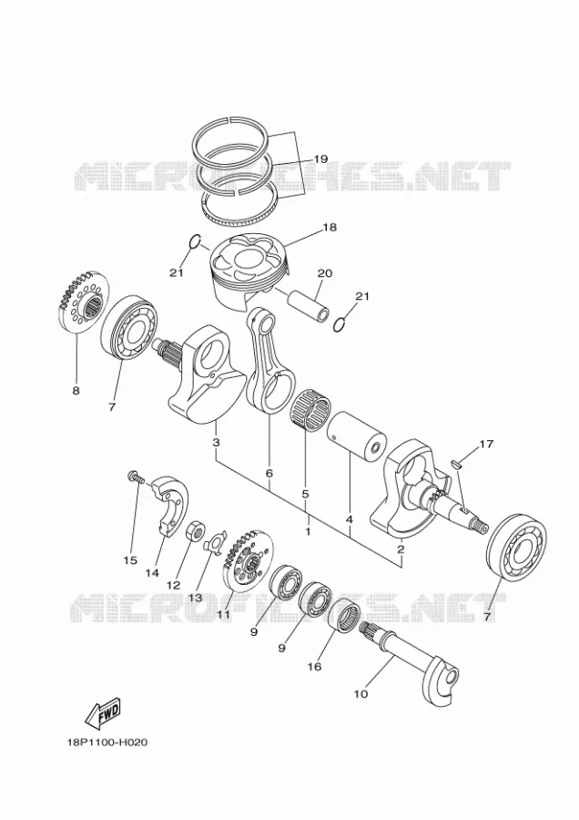 VILEBREQUIN / PISTON Yamaha QUAD 450 2015 YFZ  YFZ450RYFZ450RSF