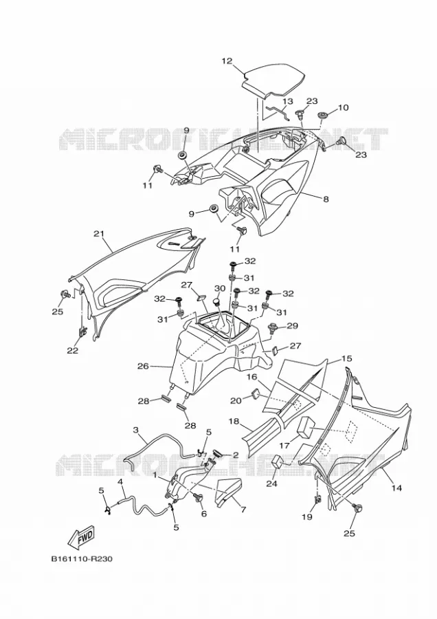 COUVERCLE LATERAL Yamaha QUAD 700 2016 KODIAK  YFM700FWBYFM70KDXGKODIAK 700