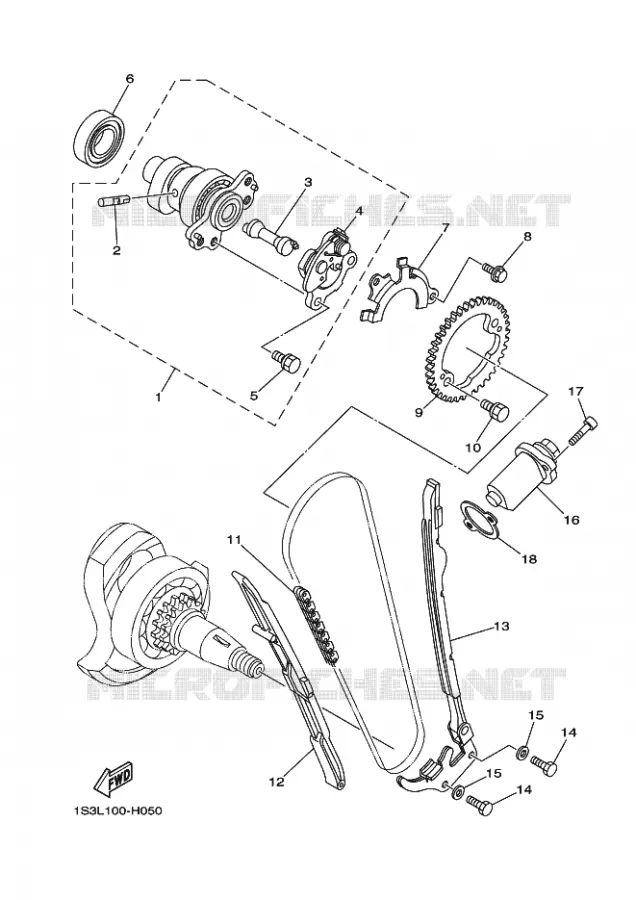 ARBRE A CAMES / CHAINE DE DISTRIBUTION Yamaha QUAD 700 2016 RAPTOR  YFM700RYFM70RSSG