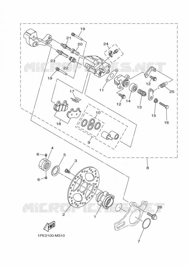 ETRIER DE FREIN ARRIERE Yamaha QUAD 700 2016 RAPTOR  YFM700RYFM70RSSG