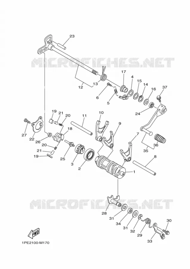 BARILLET DE SELECTION / FOURCHETTES Yamaha QUAD 700 2015 RAPTOR  YFM700RYFM700RF