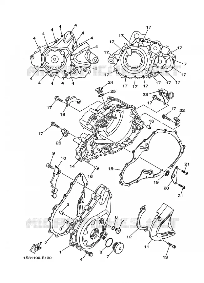 CARTER - MOTEUR 1 Yamaha QUAD 700 2015 RAPTOR  YFM700RYFM700RF