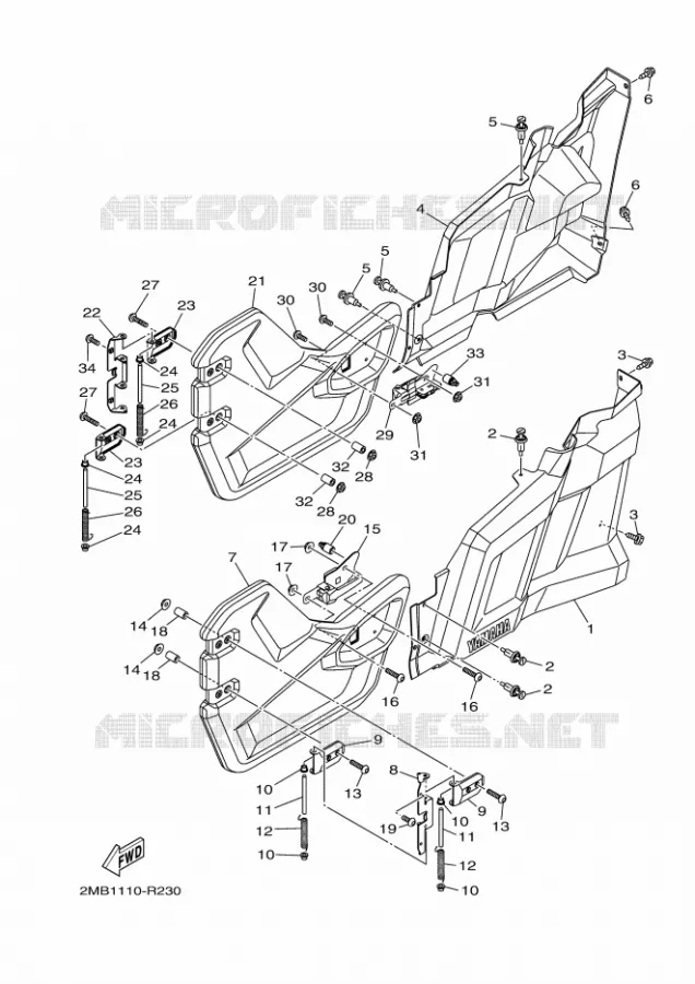 COUVERCLE LATERAL Yamaha SIDE BY SIDE 700 2016 WOLVERINE  YXE700EYXE70WPXG