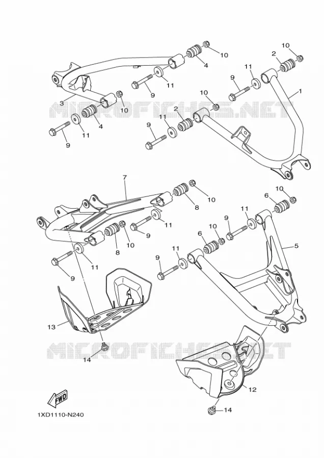 BRAS ARRIERE Yamaha SIDE BY SIDE 700 2014 VIKING  YXM700EYXM700PE