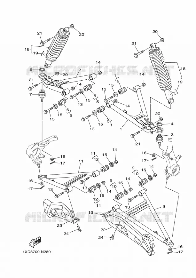 SUSPENSION / ROUE AVANT Yamaha SIDE BY SIDE 700 2014 VIKING  YXM700EYXM700PE