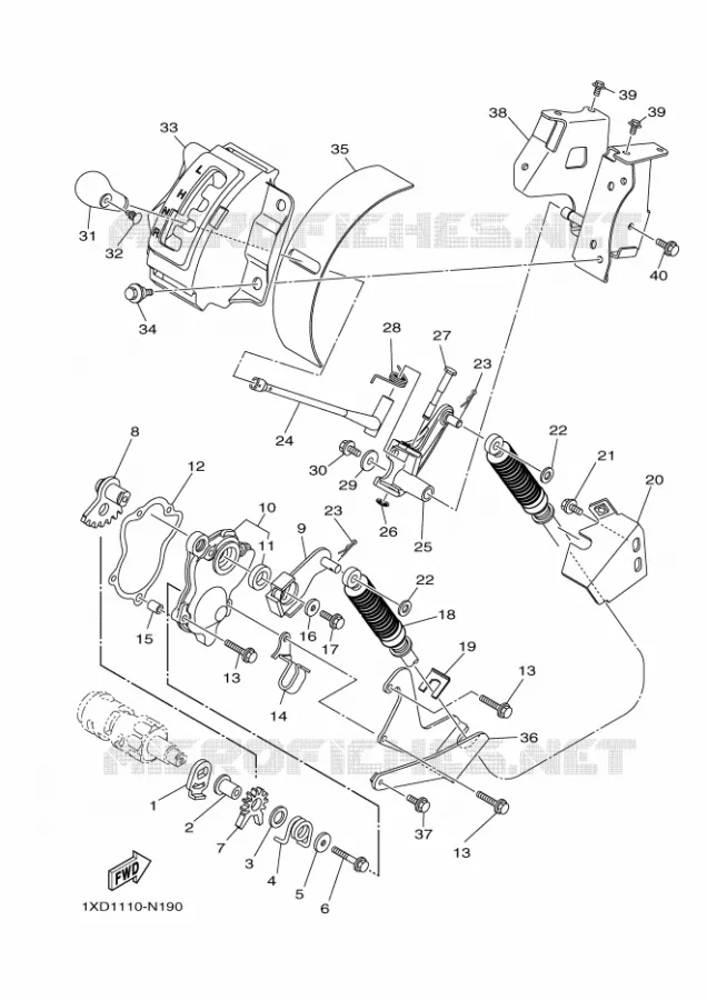 AXE DE SELECTEUR / PEDALE Yamaha SIDE BY SIDE 700 2014 VIKING  YXM700EYXM700PHE