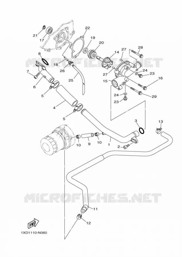 POMPE A EAU / DURITES Yamaha SIDE BY SIDE 700 2014 VIKING  YXM700EYXM700PHE