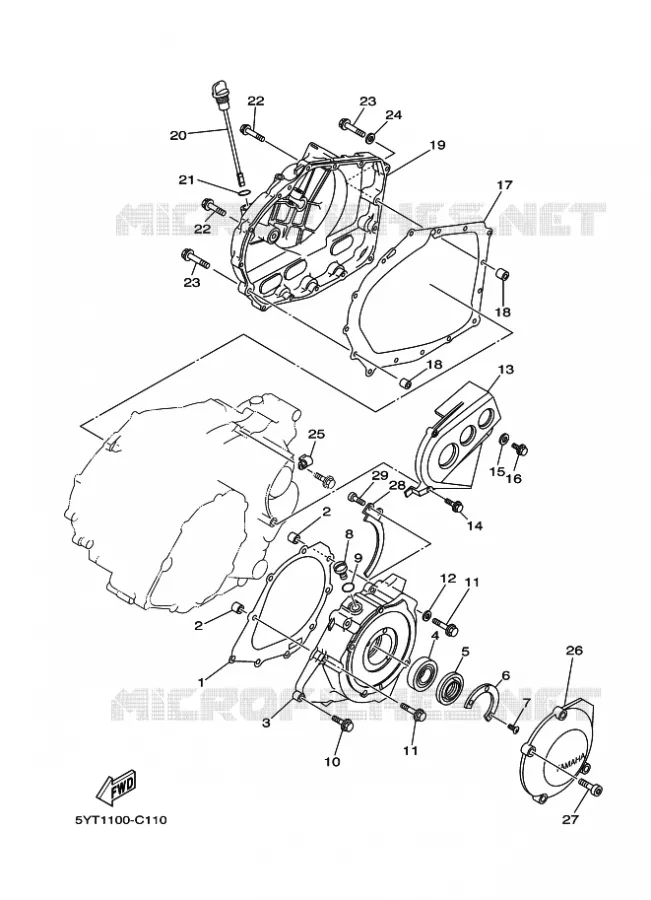 CARTER - MOTEUR 1 Yamaha QUAD 350 2007 RAPTOR  YFM350R