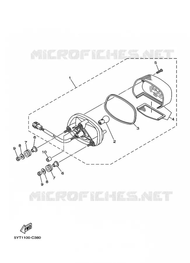 FEU ARRIERE Yamaha QUAD 350 2007 RAPTOR  YFM350R