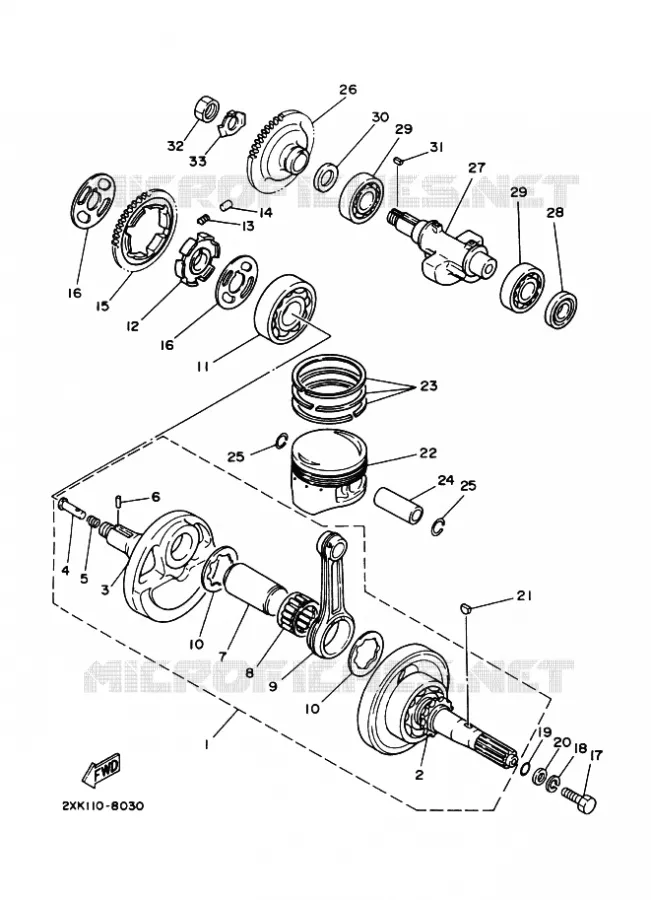 VILEBREQUIN / PISTON Yamaha QUAD 350 2008 RAPTOR  YFM350R
